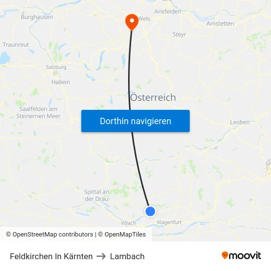 Feldkirchen In Kärnten to Lambach map