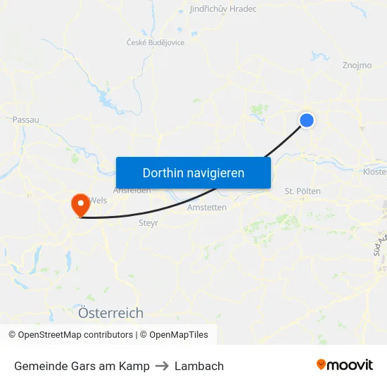 Gemeinde Gars am Kamp to Lambach map