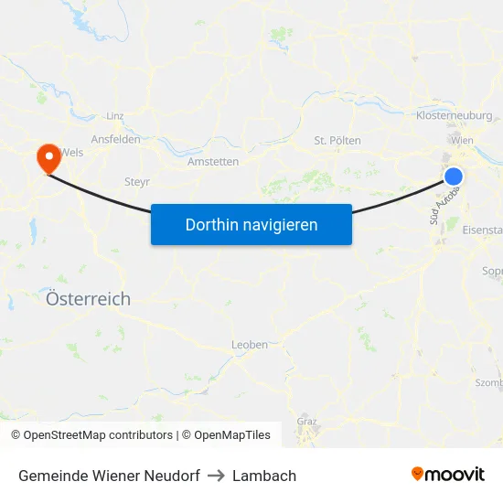 Gemeinde Wiener Neudorf to Lambach map