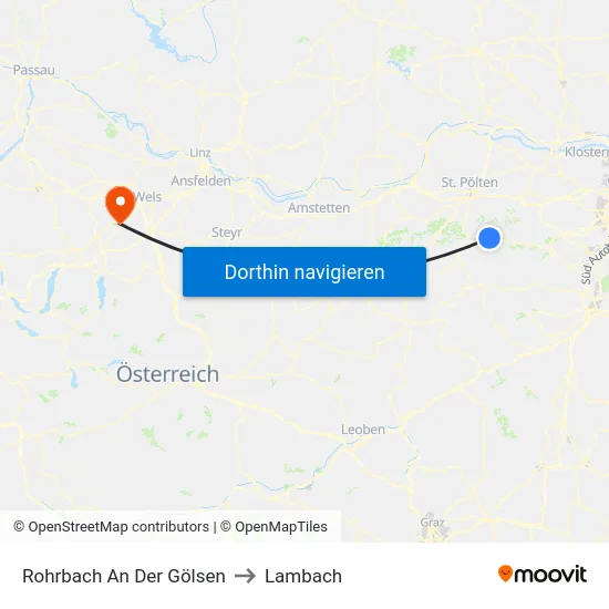 Rohrbach An Der Gölsen to Lambach map