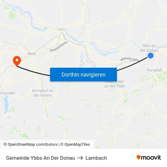 Gemeinde Ybbs An Der Donau to Lambach map