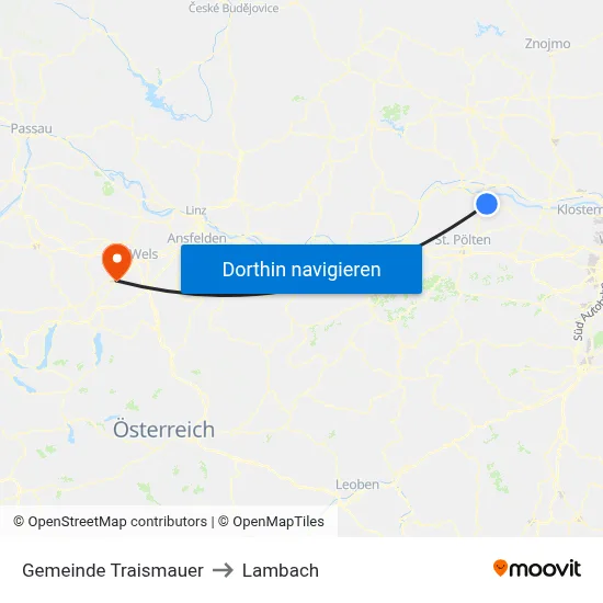 Gemeinde Traismauer to Lambach map