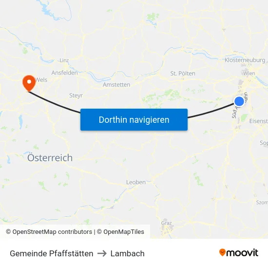 Gemeinde Pfaffstätten to Lambach map