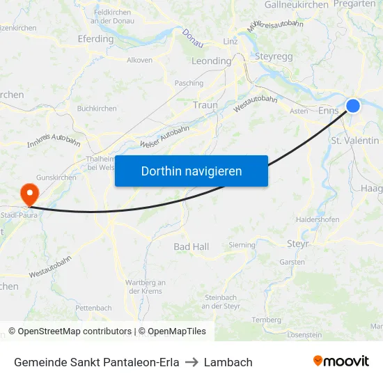 Gemeinde Sankt Pantaleon-Erla to Lambach map