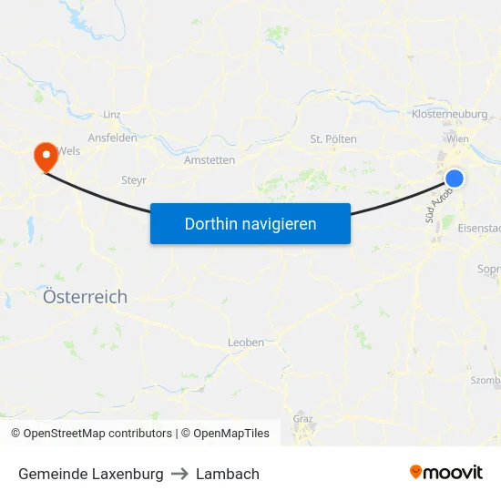Gemeinde Laxenburg to Lambach map