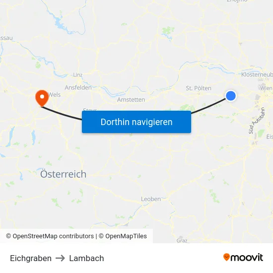 Eichgraben to Lambach map