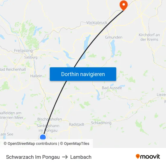 Schwarzach Im Pongau to Lambach map