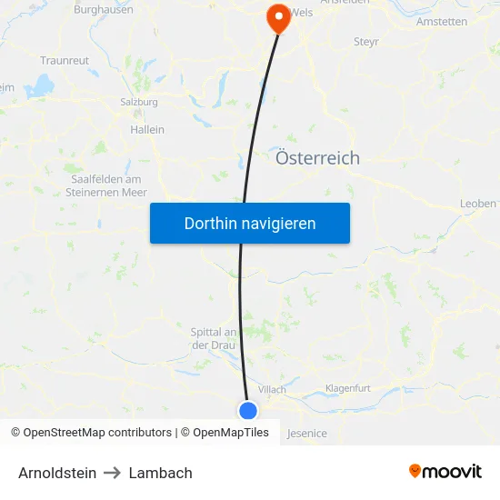 Arnoldstein to Lambach map