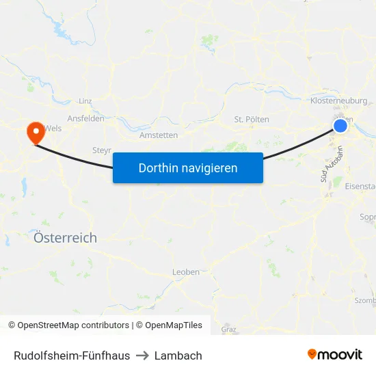 Rudolfsheim-Fünfhaus to Lambach map
