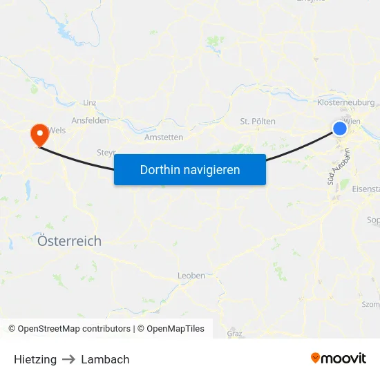 Hietzing to Lambach map