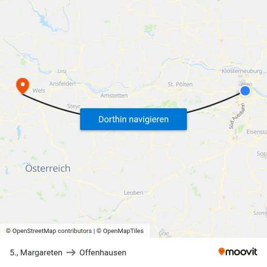 5., Margareten to Offenhausen map