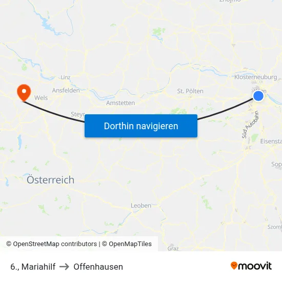 6., Mariahilf to Offenhausen map