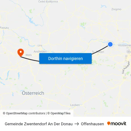 Gemeinde Zwentendorf An Der Donau to Offenhausen map