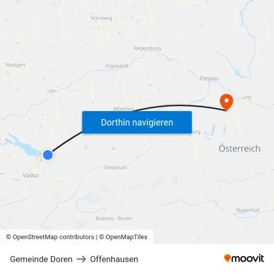 Gemeinde Doren to Offenhausen map
