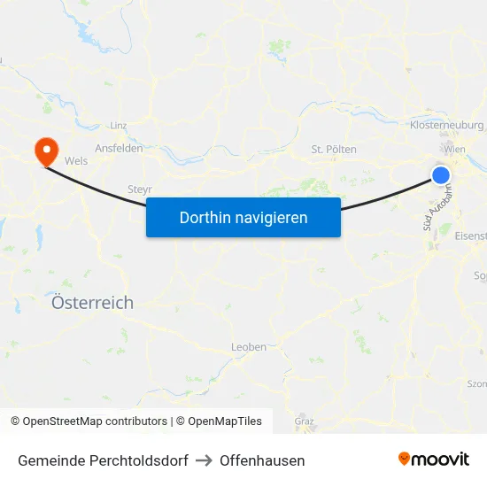 Gemeinde Perchtoldsdorf to Offenhausen map