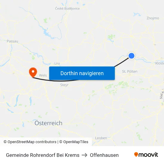 Gemeinde Rohrendorf Bei Krems to Offenhausen map