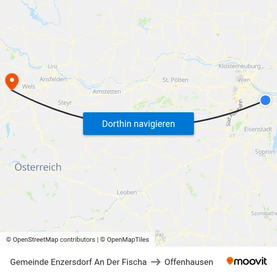 Gemeinde Enzersdorf An Der Fischa to Offenhausen map