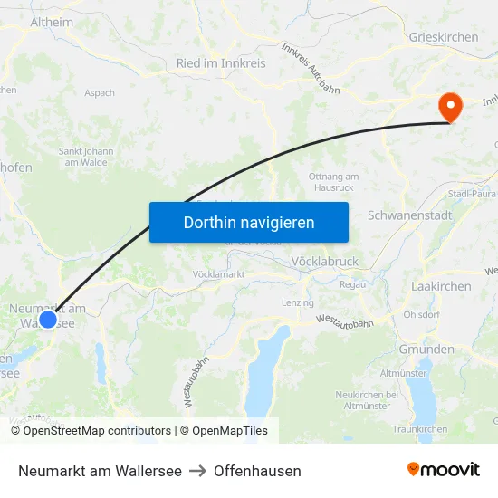 Neumarkt am Wallersee to Offenhausen map