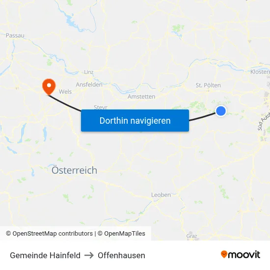 Gemeinde Hainfeld to Offenhausen map