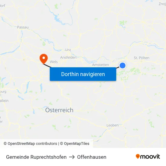 Gemeinde Ruprechtshofen to Offenhausen map