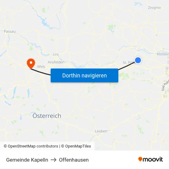 Gemeinde Kapelln to Offenhausen map