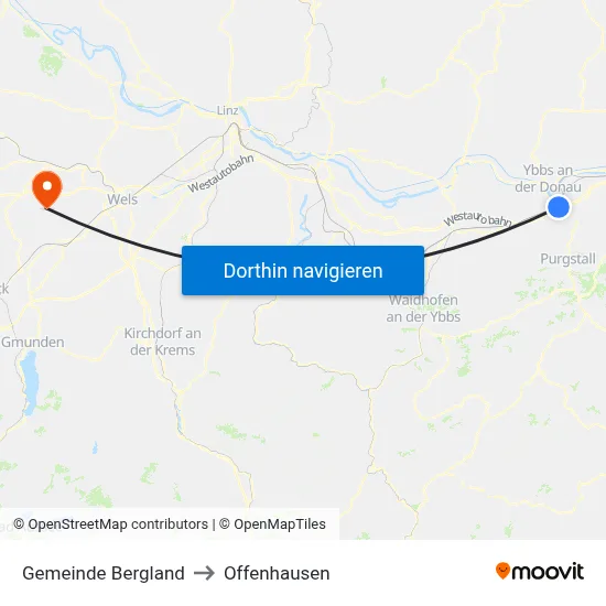 Gemeinde Bergland to Offenhausen map