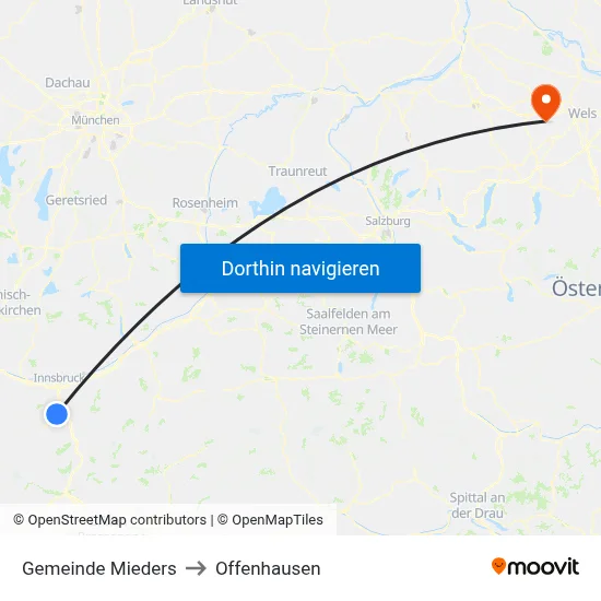 Gemeinde Mieders to Offenhausen map