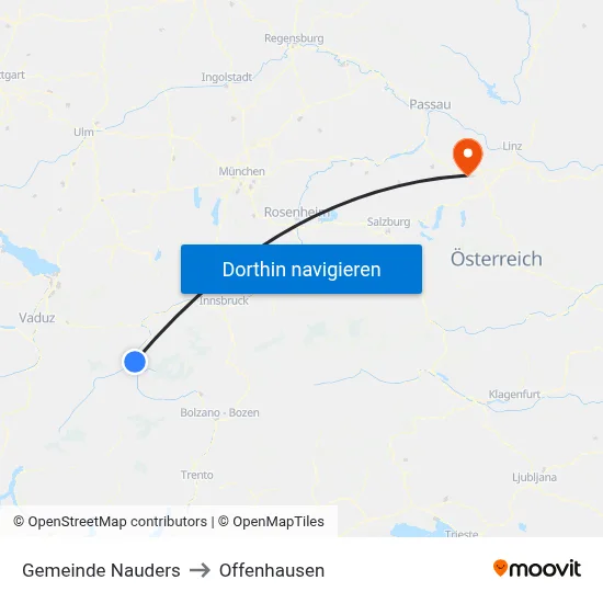Gemeinde Nauders to Offenhausen map