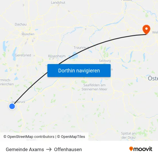 Gemeinde Axams to Offenhausen map
