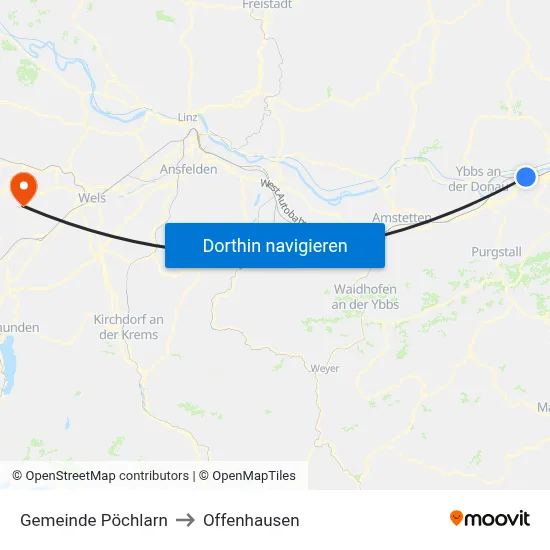 Gemeinde Pöchlarn to Offenhausen map