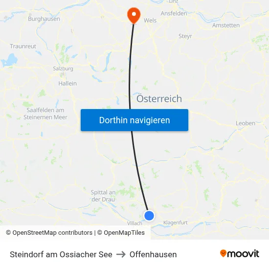 Steindorf am Ossiacher See to Offenhausen map