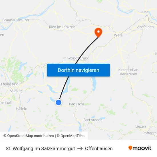 St. Wolfgang Im Salzkammergut to Offenhausen map