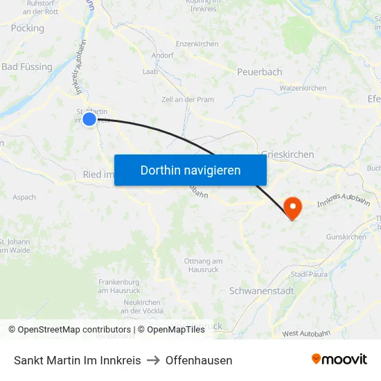 Sankt Martin Im Innkreis to Offenhausen map