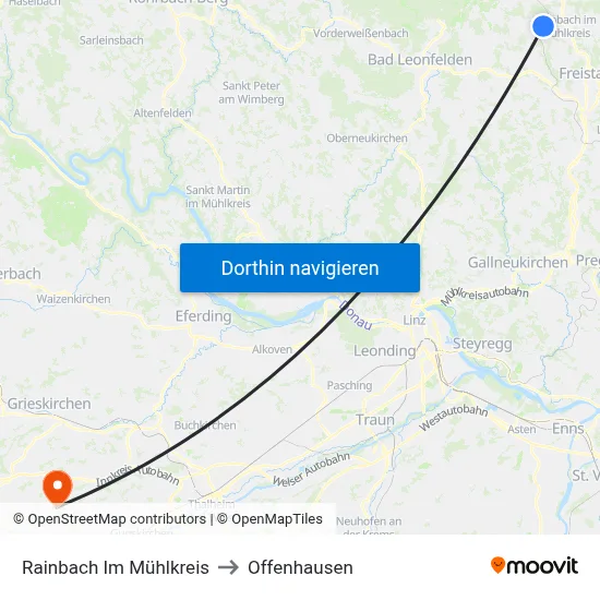 Rainbach Im Mühlkreis to Offenhausen map