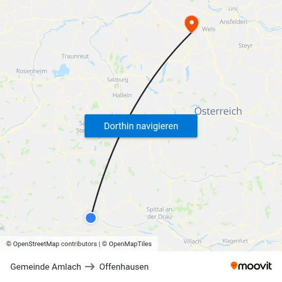 Gemeinde Amlach to Offenhausen map