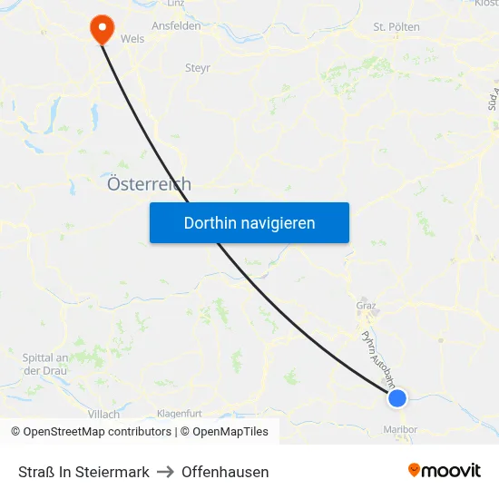Straß In Steiermark to Offenhausen map