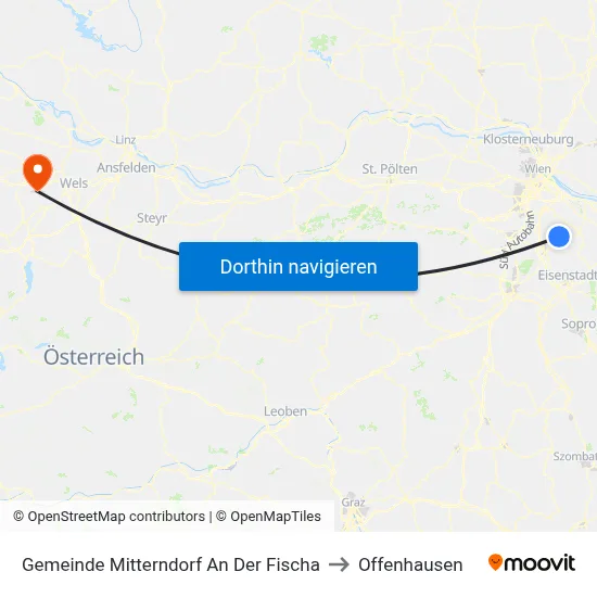 Gemeinde Mitterndorf An Der Fischa to Offenhausen map