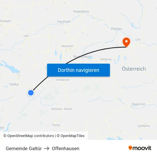 Gemeinde Galtür to Offenhausen map
