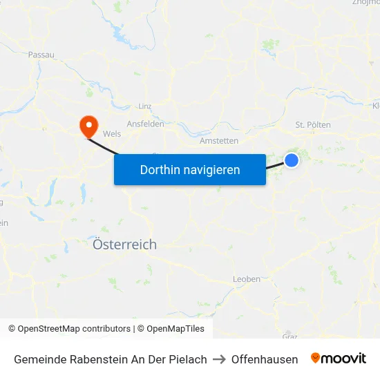 Gemeinde Rabenstein An Der Pielach to Offenhausen map