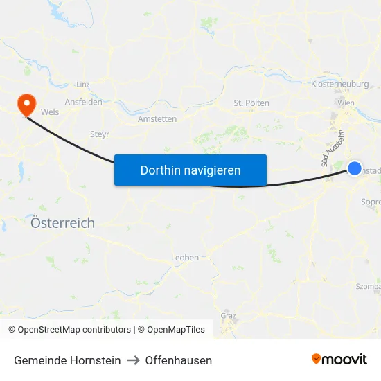 Gemeinde Hornstein to Offenhausen map