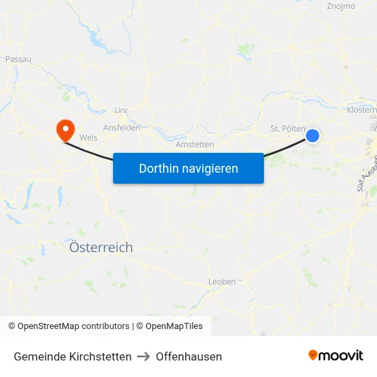 Gemeinde Kirchstetten to Offenhausen map