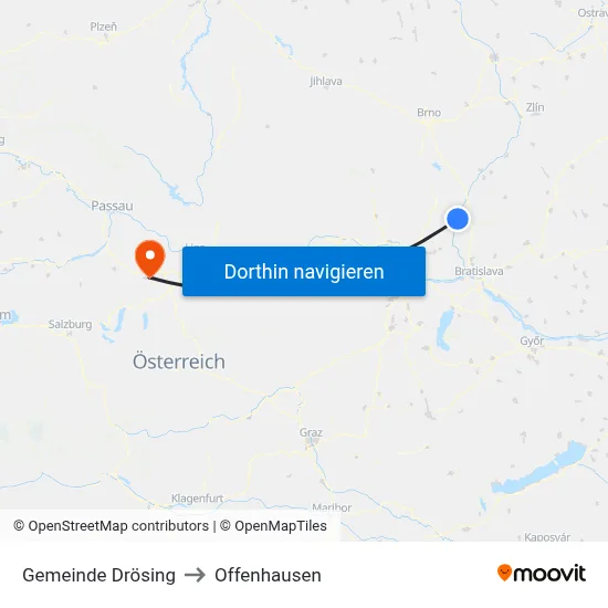 Gemeinde Drösing to Offenhausen map