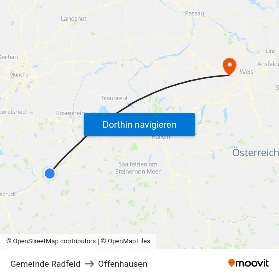 Gemeinde Radfeld to Offenhausen map