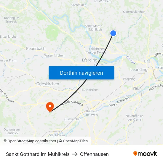 Sankt Gotthard Im Mühlkreis to Offenhausen map