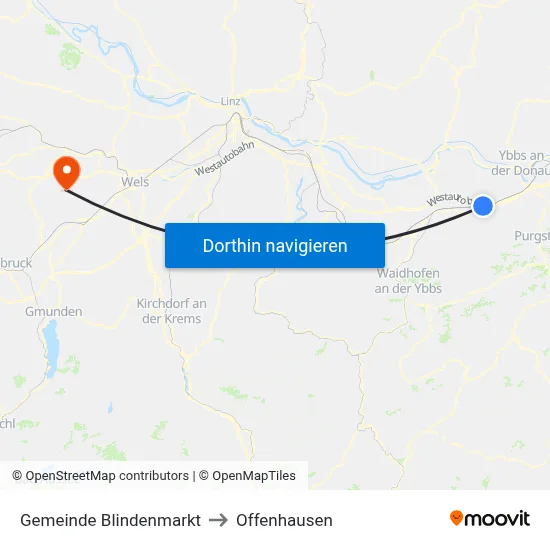 Gemeinde Blindenmarkt to Offenhausen map