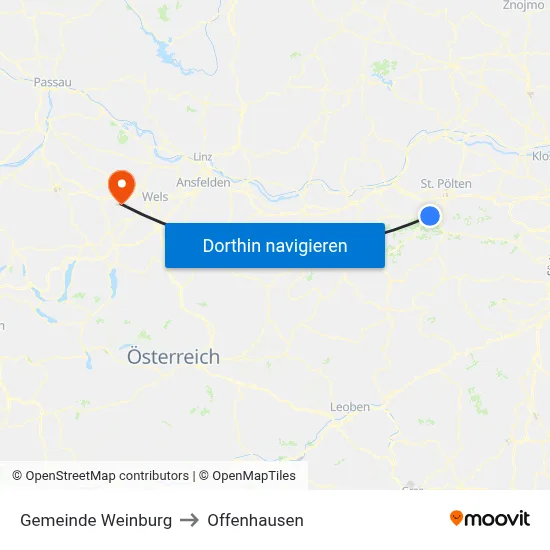 Gemeinde Weinburg to Offenhausen map