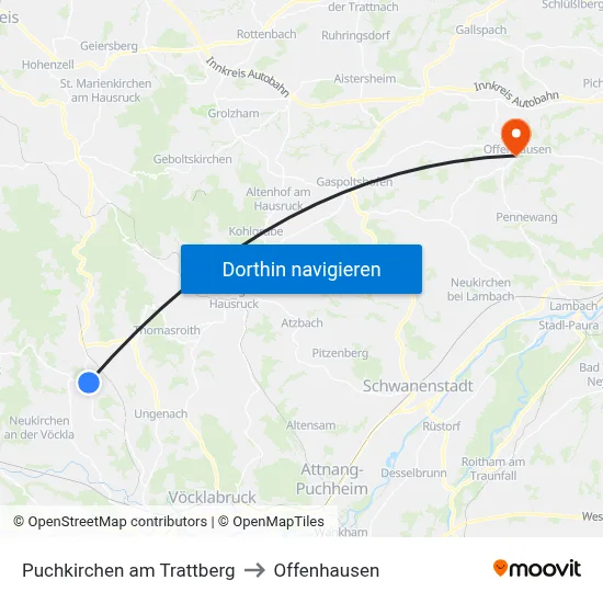 Puchkirchen am Trattberg to Offenhausen map