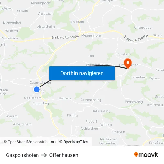 Gaspoltshofen to Offenhausen map