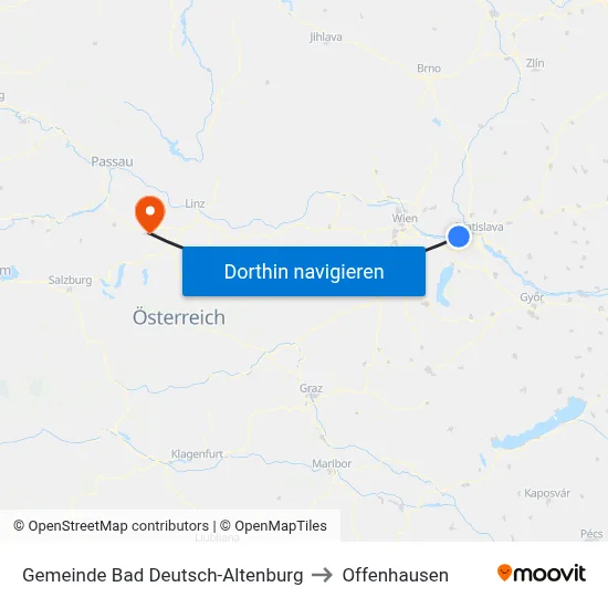 Gemeinde Bad Deutsch-Altenburg to Offenhausen map