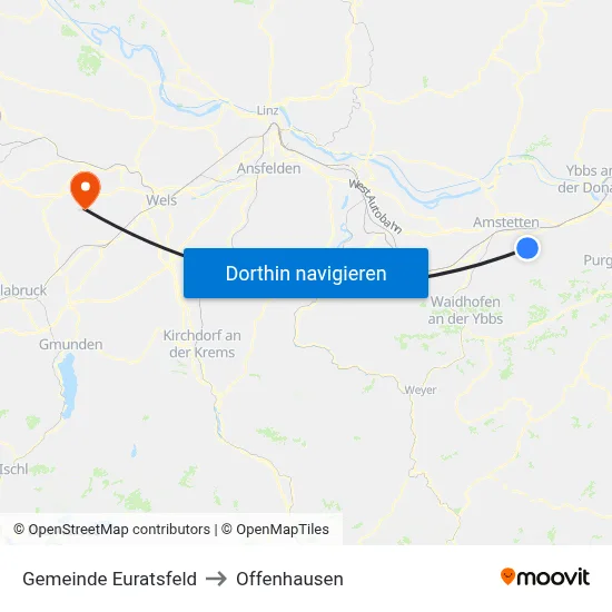 Gemeinde Euratsfeld to Offenhausen map